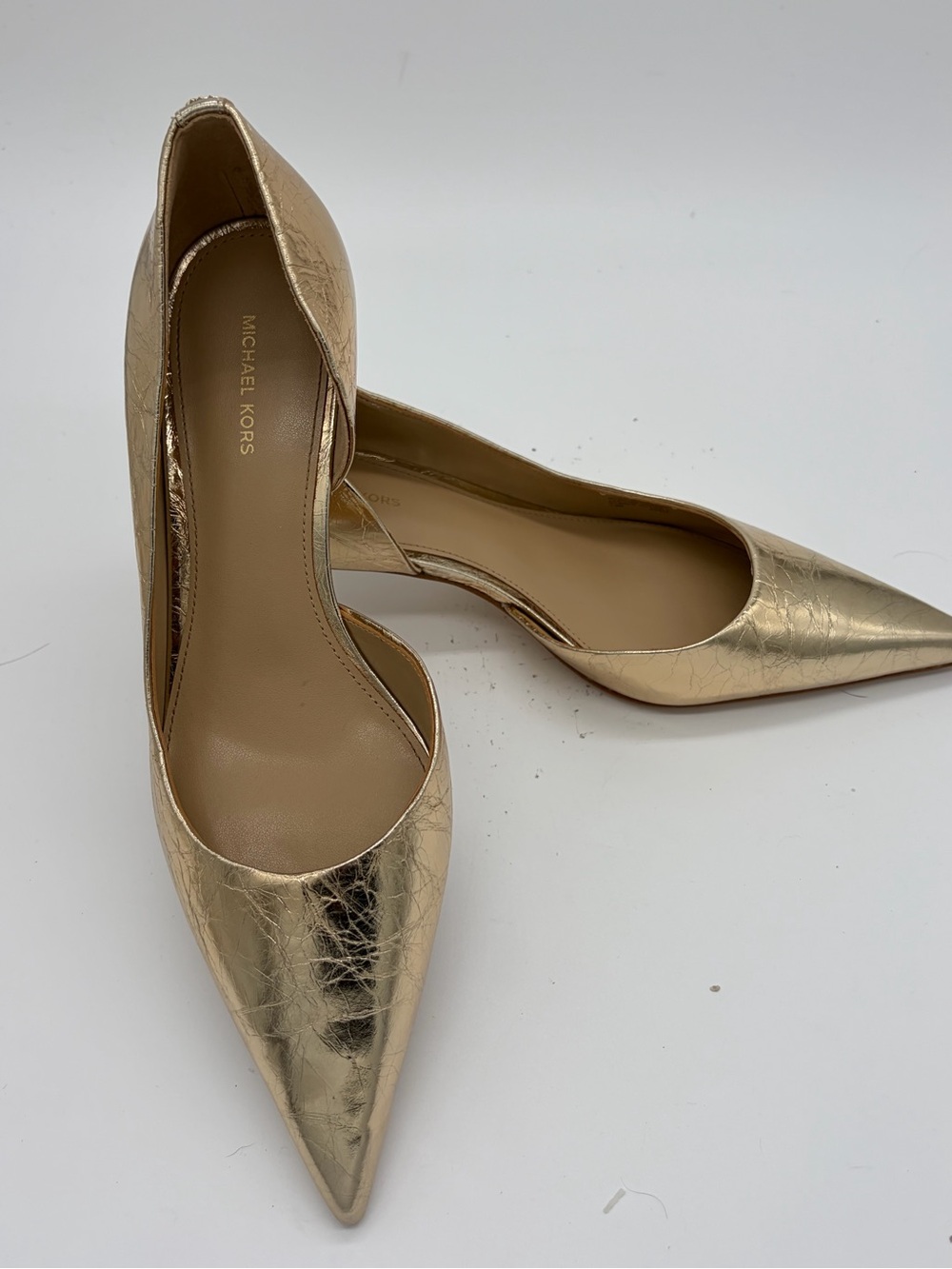 Michael Kors Metallic Gold Pointed D'Orsay Pumps